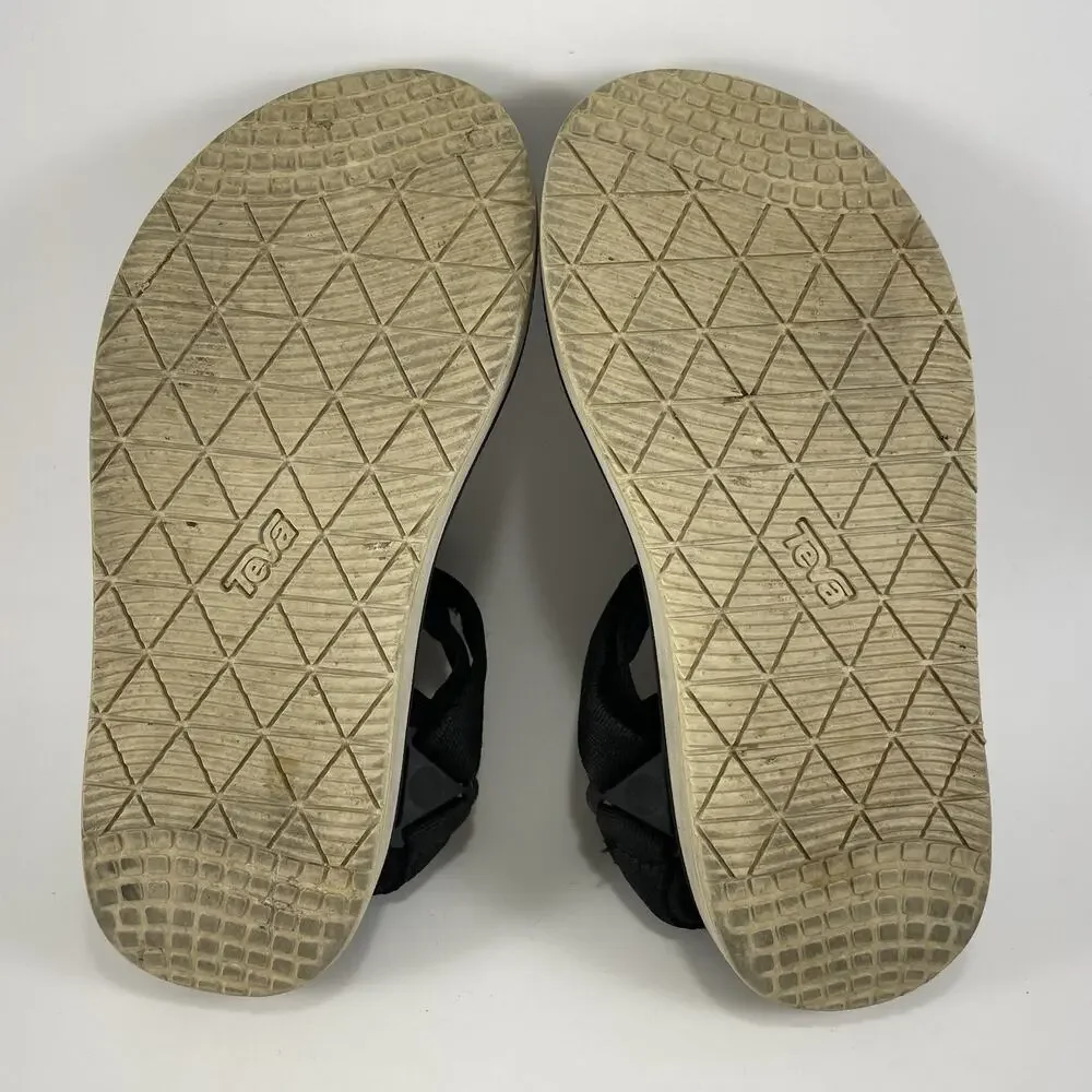 Teva Universal Premier Strappy Active Sandals Womens Size 6 Black Wedge Sole